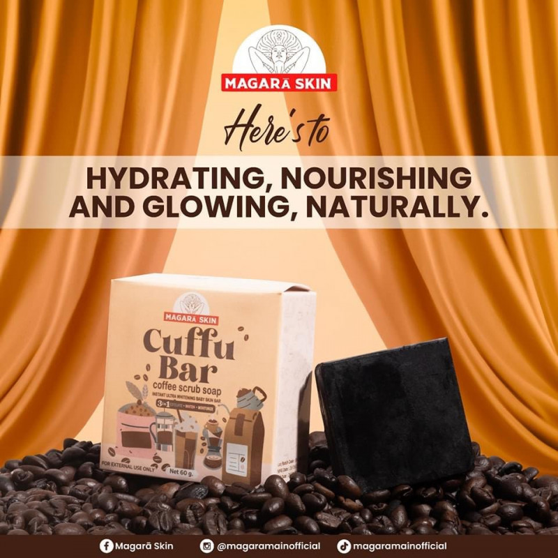 Cuffu Bar 3 in 1 Coffee Scrub Soap by Magara Skin