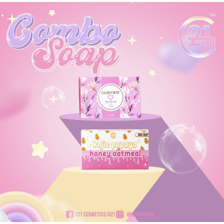 Combo soap- Golden dust + kojic papaya honey oatmeal