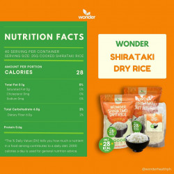 Wonder Health Dry Shirataki Rice in 1kg (low carb, source of fiber, Rice Alternative )