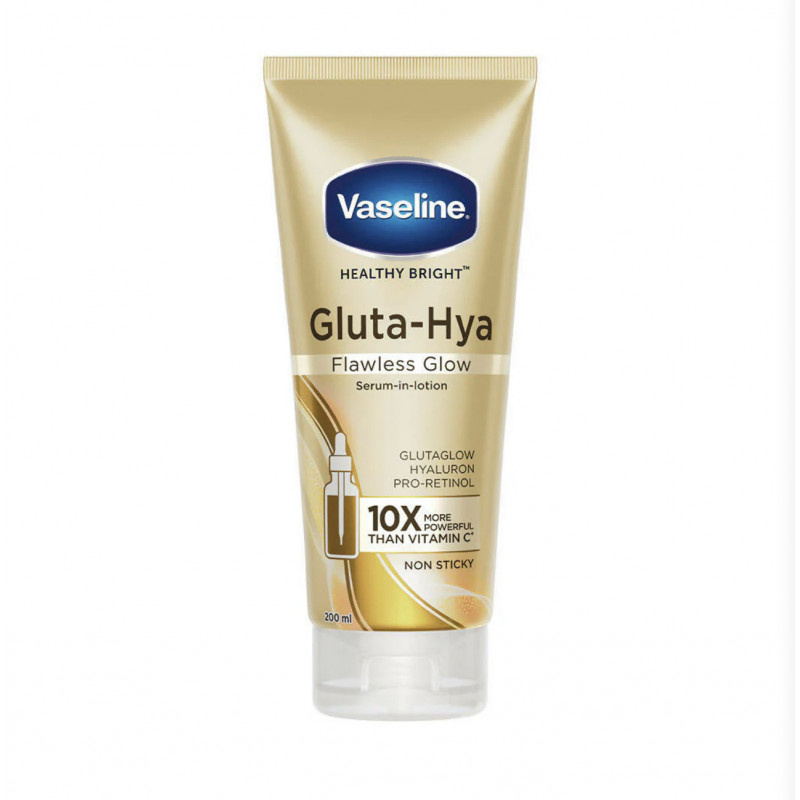 Vaseline Gluta-Hya Serum-Flawless Glow 10x Whitening Lotion 200ml