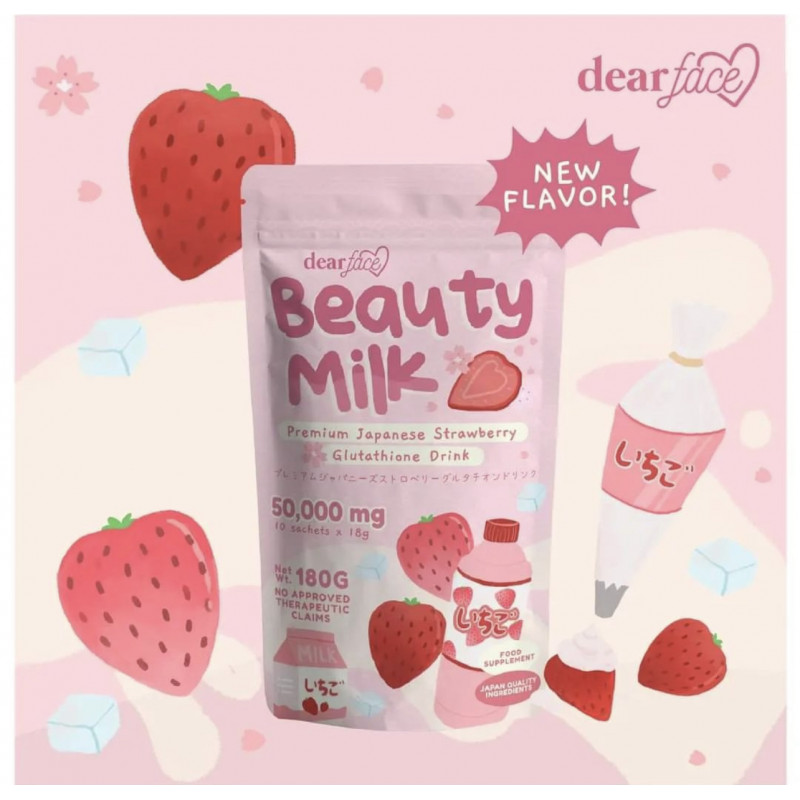 Dear face Beauty Milk  Premium Japanese Strawberry Glutahione Drink