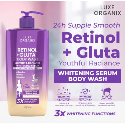 Luxe Organix Retinol + Gluta Youthful Radiance Whitening Serum Perfume Infused Body wash 1000g violet