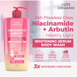 Luxe Organix Niacinamide + Arbutin Healthy Light Whitening Serum Perfume Infused Body wash 1000g pink