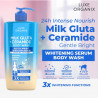 Luxe Organix Milk Gluta + Ceramide Gentle Bright Serum Perfume Infused Body wash 1000g blue