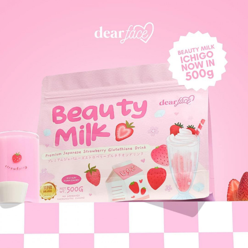 Dear Face Supersized Beauty Milk Premium Japanese Strawberry Glutathione Drink