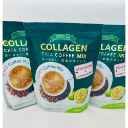 Fitgum 20x collagen chia coffee 11in 1 coffee mix (10 sachets x 12g)