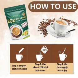 Fitgum 20x collagen chia coffee 11in 1 coffee mix (10 sachets x 12g)