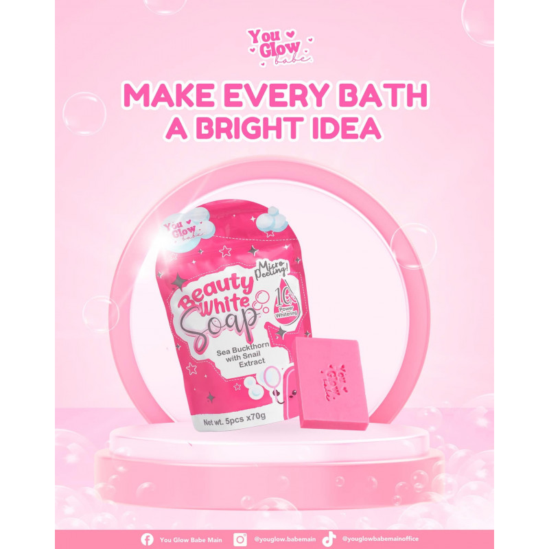 You glow babe- beauty white soap-sea Buckhorn with snail Extract (5x70g  soap)