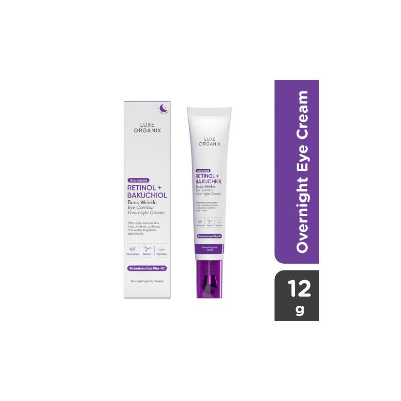 Luxe organix Advanced Retinol + Bakuchiol deep wrinkle eye contour cream 12g
