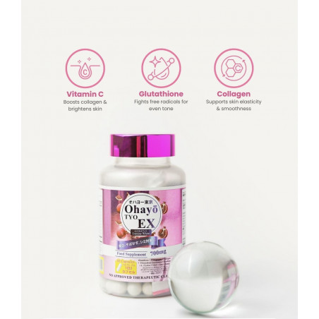 Ohayo Tyo Ex Lumine White Glutathione 700mg 60 capsules