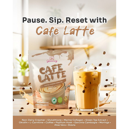 Cafe Latte Glowming Detox By Cris Cosmetics-coffee powder Drink 10 sachet x 20g